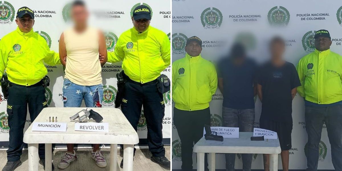 Policía Metropolitana de Santa Marta. Capturados.