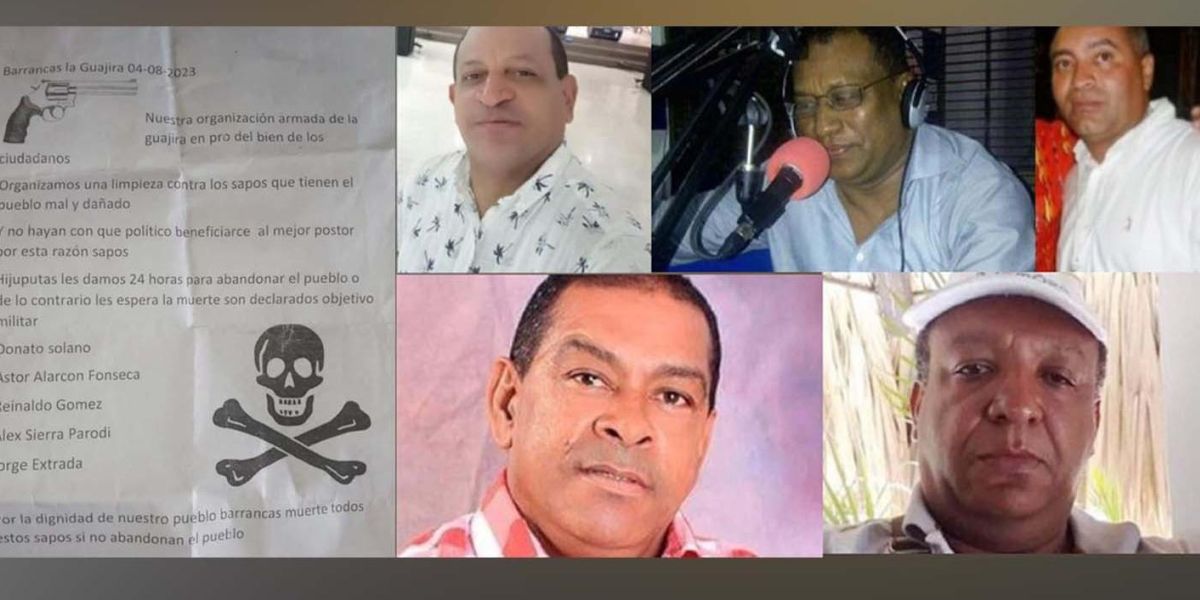 A través de un panfleto amenazan a cinco periodistas de La Guajira.