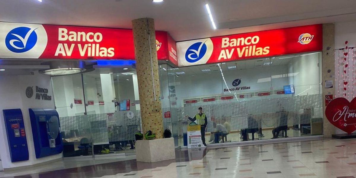 Banco AV Villas donde se cometió el taquillazo.