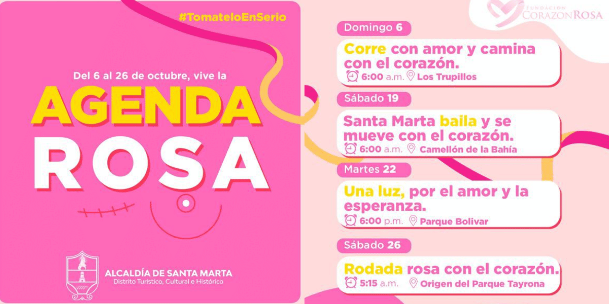 Alcaldía de Santa Marta-Fundación Corazón Rosa Agenda contra el contra el cáncer de mama