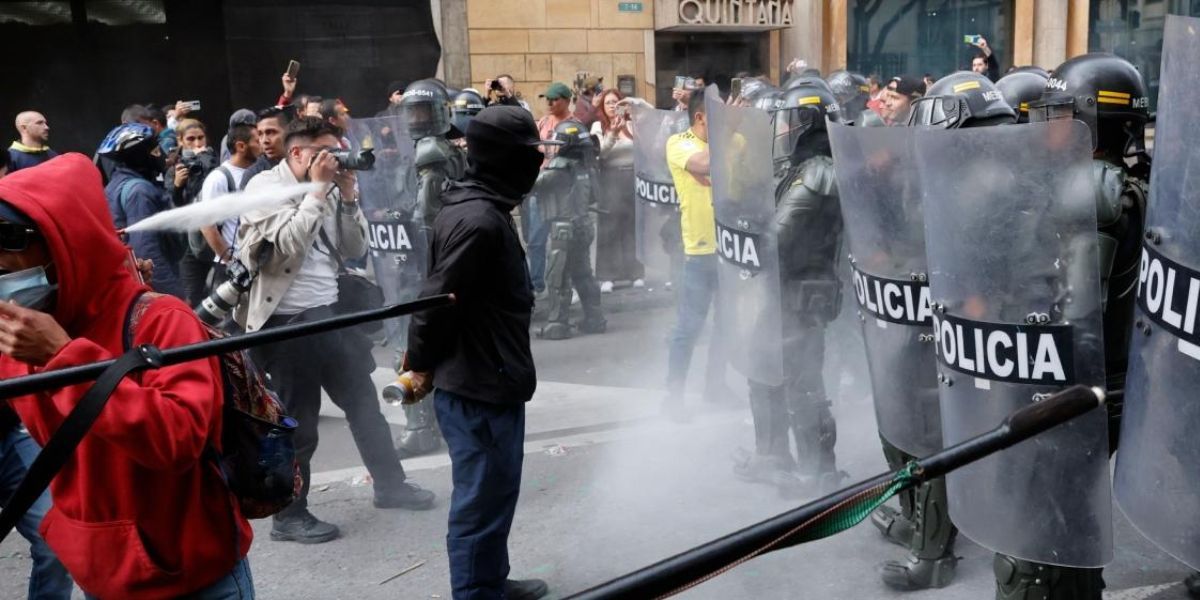 Disturbios en inmediaciones del Palacio de Justicia el pasado 8 de febrero.