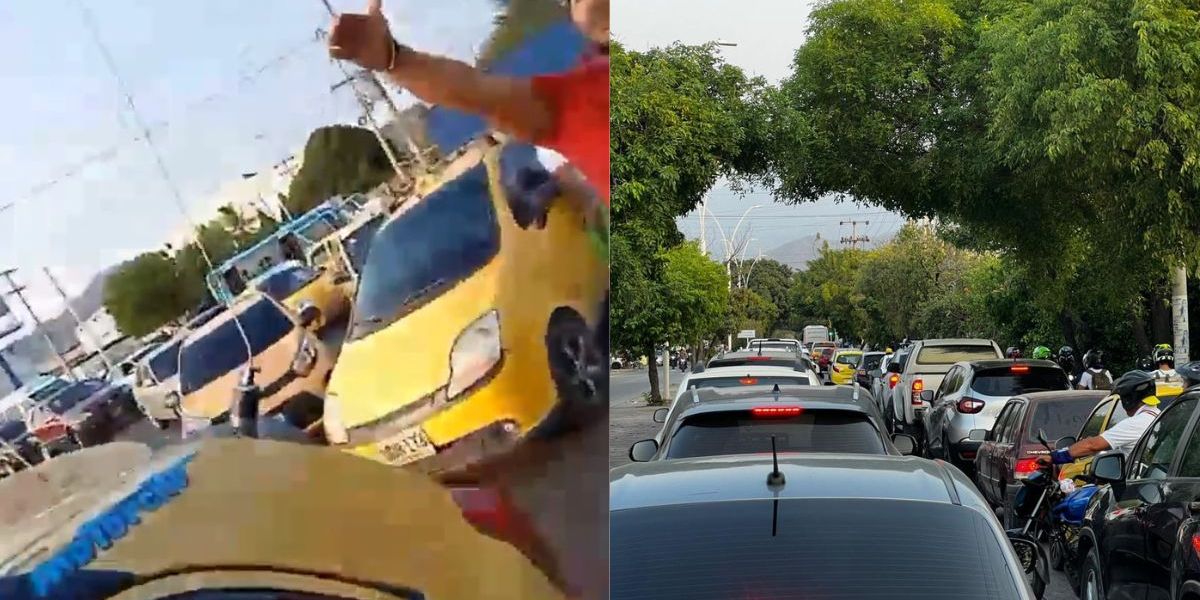 Trancones tras bloqueo de taxistas