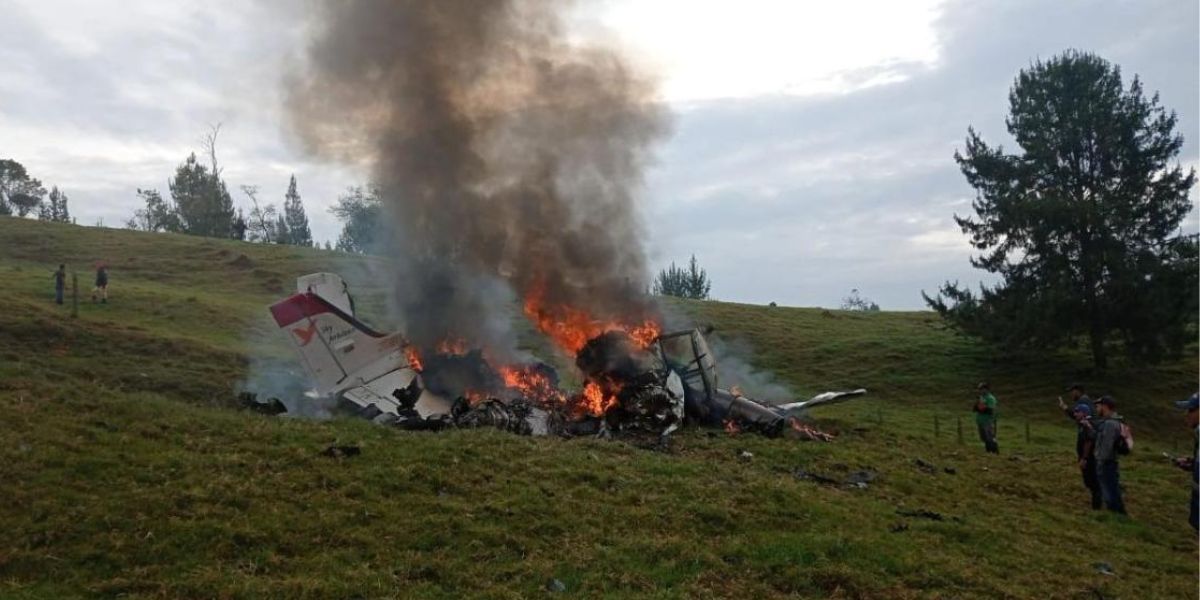 Accidente de avioneta en Antioquia.