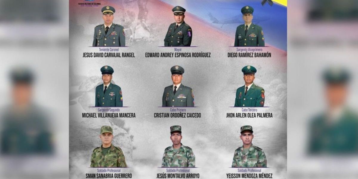 Cortesía. Estos son los nueve militares que murieron en accidente aéreo.