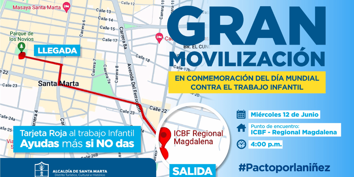 Alcaldía de Santa Marta Movilización Día Mundial contra el Trabajo Infantil