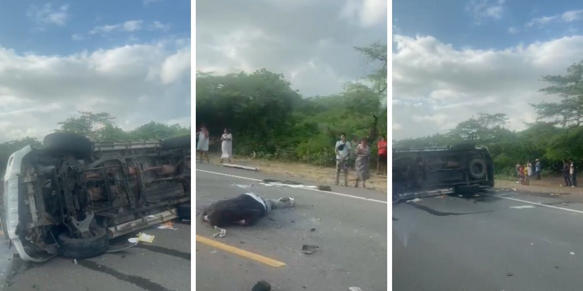 Fatídico accidente entre motociclista y vehículo. 