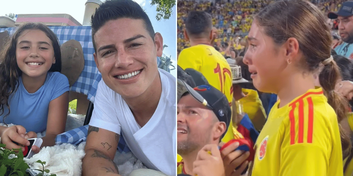 Emotivo momento: Hija de James Rodríguez llora de alegría por el triunfo de Colombia