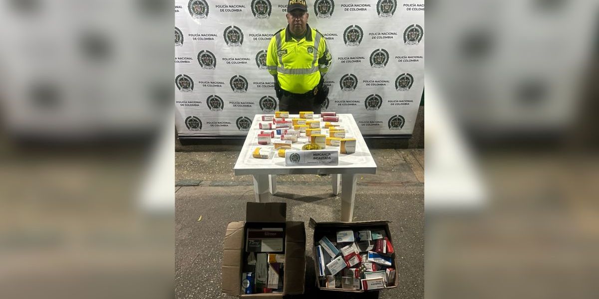 Policía Metropolitana de Santa Marta. Medicamentos incautados.