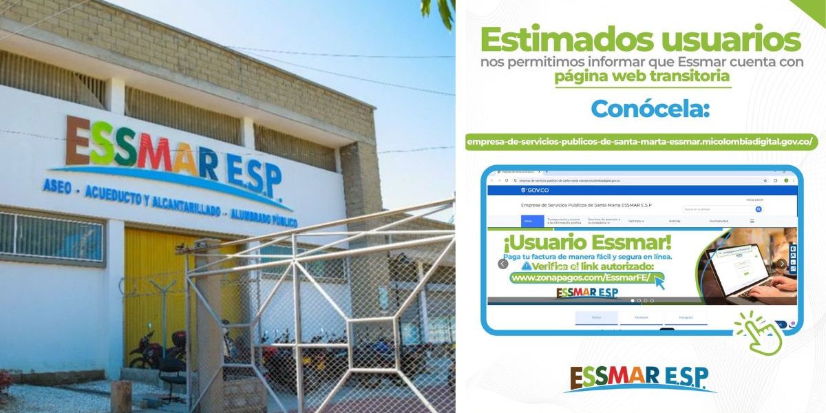Cortesía Essmar habilitó una página temporal