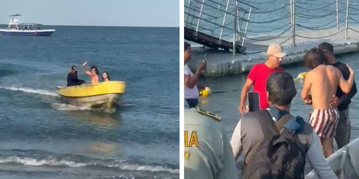 Cortesía Turistas extraviados llegando a tierra