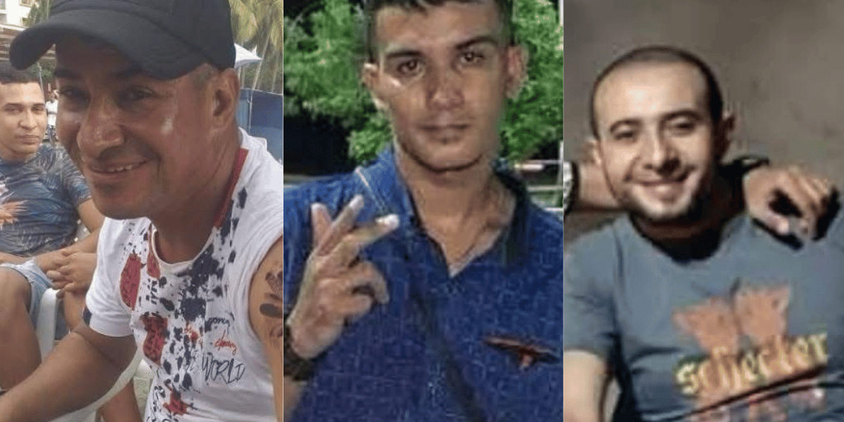 Víctimas del deslizamiento Edgar Vargas, Brayan Vargas y Hamilton Vargas.