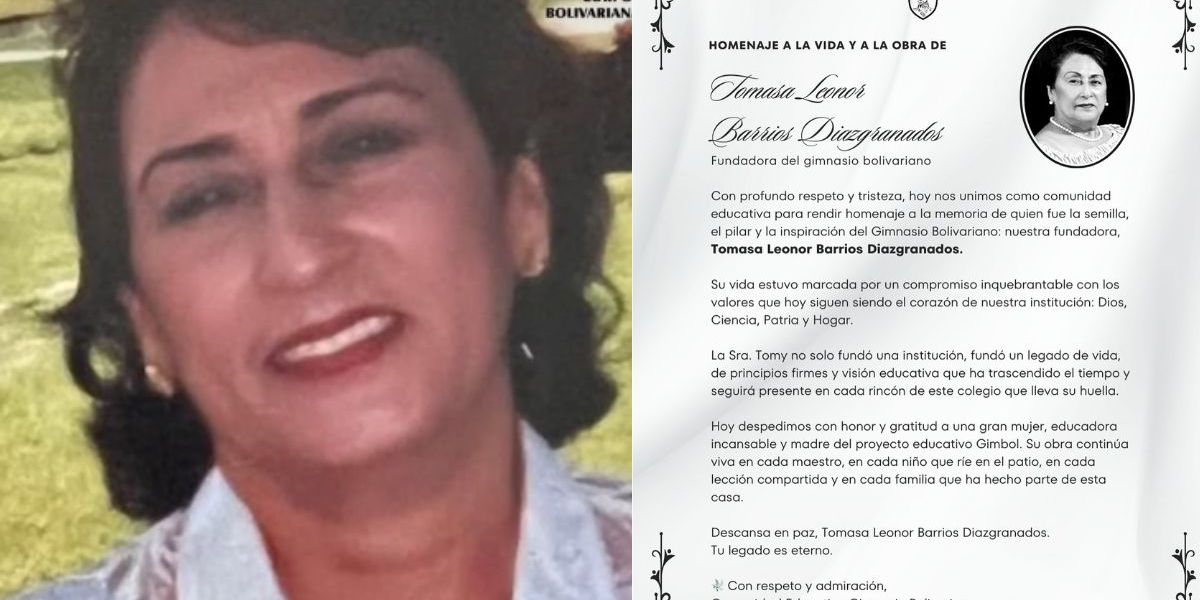 Fallecimiento de la fundadora del Colegio Gimnasio Bolivariano