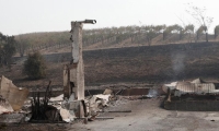 Vista general de los restos de un edificio quemado en la lechería Clover Stornetta, en Sonoma, California (EE.UU.).