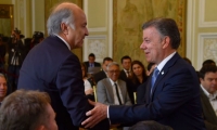 Presidente de Colombia, Juan Manuel Santos y El Ministros de Justicia, Enrique Gil Botero.