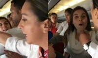La pasajera alteró por unos minutos la tranquilidad del vuelo que conducía de Bogotá a Nueva York. 