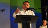 El alcalde Rafael Martínez durante su intervención en la lanzamiento de los Juegos Bolivarianos.