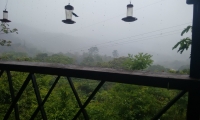 Vista de la lluvia desde Minca, en la Sierra Nevada de Santa Marta.