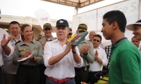 Juan Manuel Santos durante una de sus visitas a Santa Marta