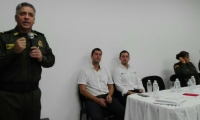 Brigadier General Gonzalo Londoño, durante su intervención al inaugurar la nueva estación de carabineros.