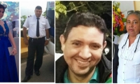Las víctimas, de izq a der: Karla Solano, Jorge López, Héctor Rizo y María del Carmen Céspedes.