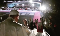 El Papa Francisco en su despedida de Colombia. 