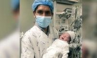 Nairo Quintana y su hijo Tomas