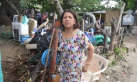 Cecilia Centeno, afectada en el barrio La Malvinas.