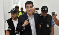 El exrector de Uniautónoma, Ramsés Vargas Lamadrid, al salir de la audiencia. 