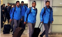 Boca Juniors llegando al aeropuerto de Madrid