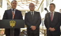 El Presidente Iván Duque y el presidente de la Corte Suprema de Justicia, José Luis Barceló.