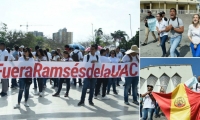 Protesta en la Plaza de La Paz en Barranquilla.