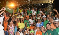 Patricia Caicedo, durante su cierre de campaña.