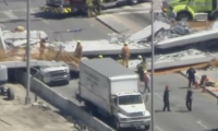 Así quedó el puente después del derrumbe.