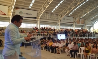 Rafael Martínez durante el anuncio en la rendición de cuentas.