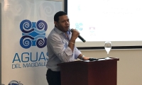 Ricardo Torres Benjumea, gerente de Aguas del Magdalena, durante la audiencia de rendición de cuentas.
