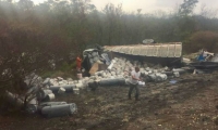 Al parecer la colisión la provocó el mal estado de la carretera por la lluvia. 