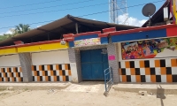 Entrada de la caseta donde ocurrió el zafarrancho la madrugada de este lunes.