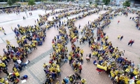 Llegada de hinchas a El Campín.