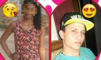 Alí Johani Ríos en una foto junto a la joven de 15 años a quien le disparó.
