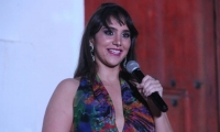 Shadia Olarte, directora del  Indetur, en el evento de lanzamiento de la marca ciudad.