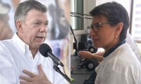 Juan Manuel Santos y Claudia López.