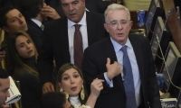 Álvaro Uribe y bancada del Centro Democrático.