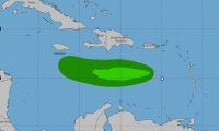 Así se ve el viento de 'Isaac' en el Caribe.