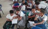 Los estudiantes participaron de la reflexión en el marco de la Semana Andina.