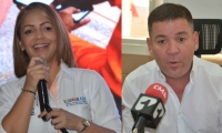 Ingrid Aguirre, ex gerente de la Essmar; y José Rodrigo Dajud, actual gerente