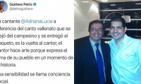 Peter Manjarrés, que coincidió con Gustavo Petro en años anteriores, se quejó por su post en Twitter.