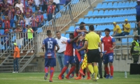 El Unión celebra el gol del defensa Édison Restrepo.