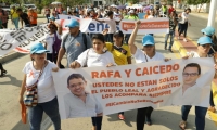 Movilizaciones en apoyo a Rafael Martínez y Carlos Caicedo.