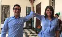 Carlos Caicedo y Virna Johnson, candidatos de Fuerza Ciudadana. 