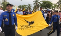 Vivac, empresa que brinda seguridad en la ciudad hizo presencia en el desfile